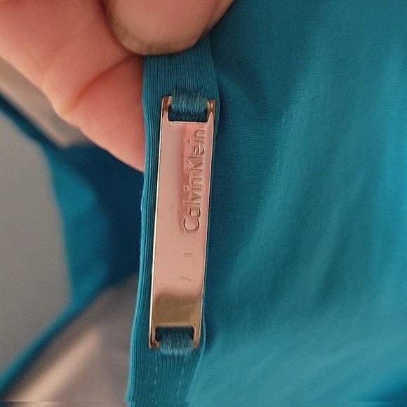 Calvin Klein Women's Blue Twist Ruched Tummy Control Tankini Swim Top Size Small - Picture 3 of 4